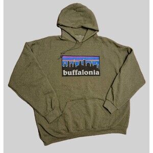 Buffalo Uprisal Mens Patagonia-like Green Hoodie Sweatshirt, Size 4XL
